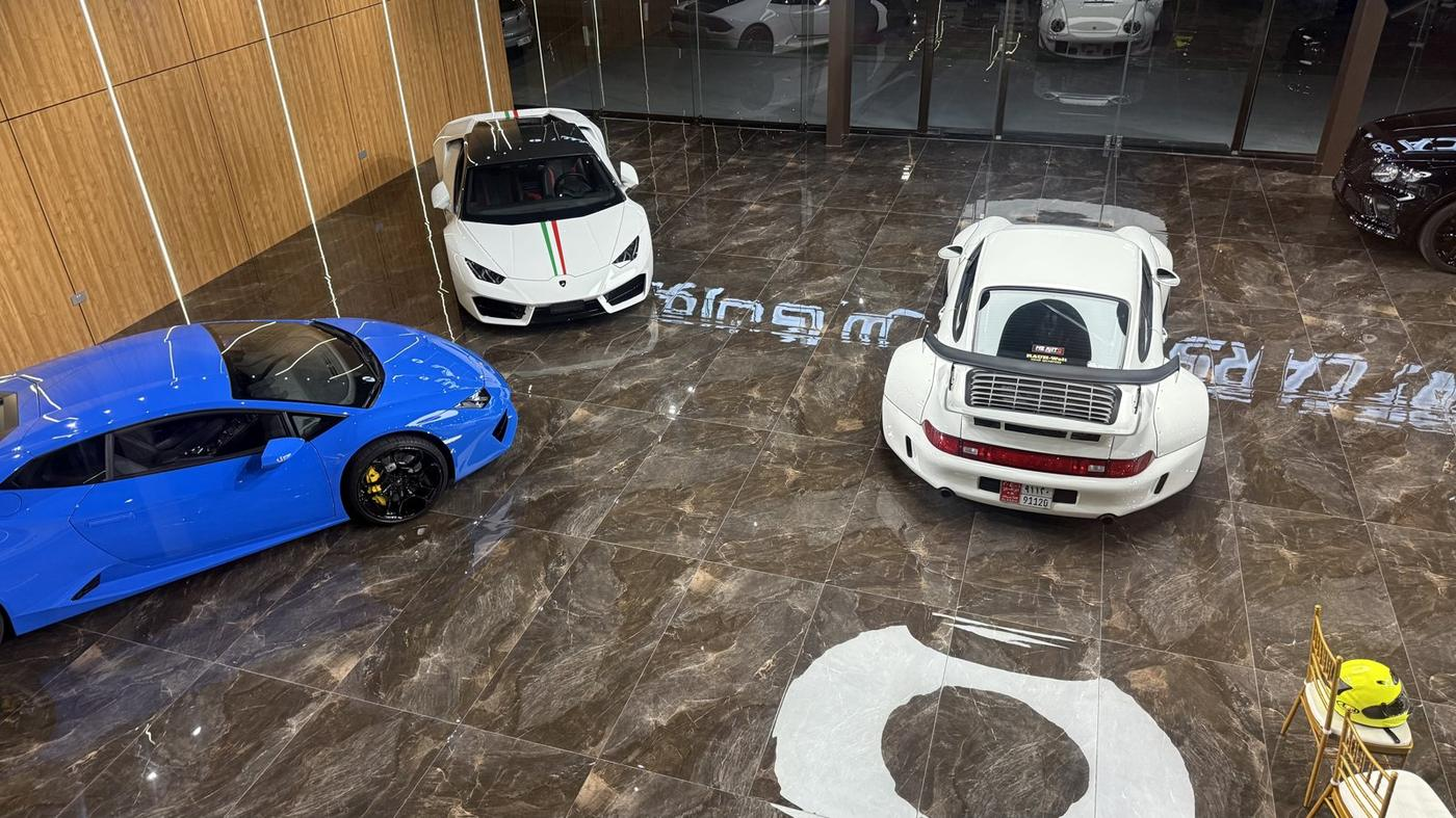 View of the Sport Cars showroom floor from the mezzanine